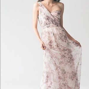 BHLDN Jenny Yoo Nyla Lavender Floral Chiffon Dress